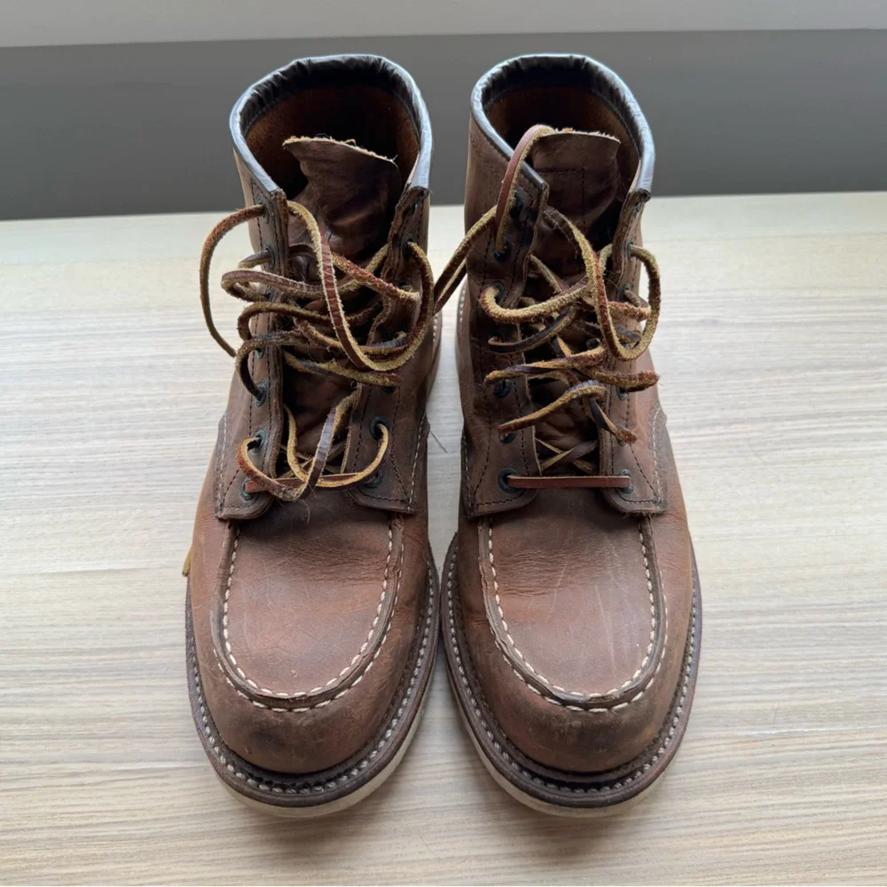 Red Wing Shoes Brown Leather Moc Toe Work Boots